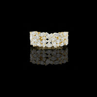 0.56 TCW Luminous Laurel Marquise Lab Cluster Band with Layered Botanical Sparkle Design For Girl
