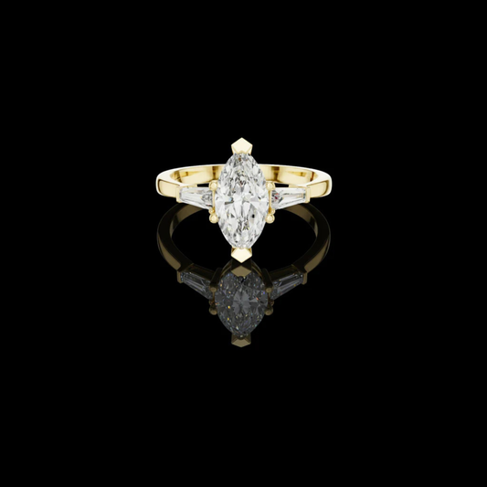 1.08 CT Dreamy Moissanite Marquise Cut Diamond Ring For Gold Light