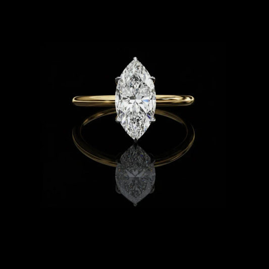 0.82 TCW Minimalist Marquise Cut Lab Grown Diamond Engagement Ring For Her