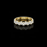 1.98 TCW Alternating Marquise & Round Moissanite Diamond Half Eternity Band with Prong Setting