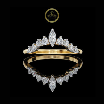 0.50 TCW Moissanite Diamond Elegant Tiara Chevron Wedding & Stacking Ring Band for Surprise