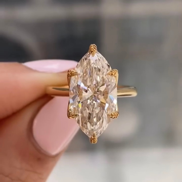 2.50 TCW Elegant Marquise Cut Moissanite Diamond Solitaire Engagement Ring