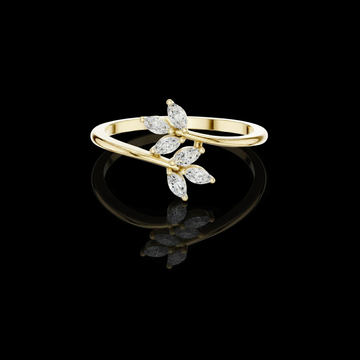 0.20 TCW Timeless Nature Inspired Marquise Cut Moissanite Diamond Branch Open Band Ring