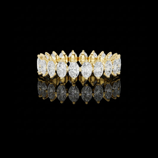 5.00 TCW Elegant Leaf Inspired Luxury Marquise Cut Lab Diamond Full Eternity Band