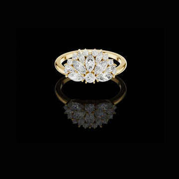3.00 TCW Iconic Marquise Cut Moissanite Diamond Floral Ring By Nature Inspired Statement Fine Jewelry