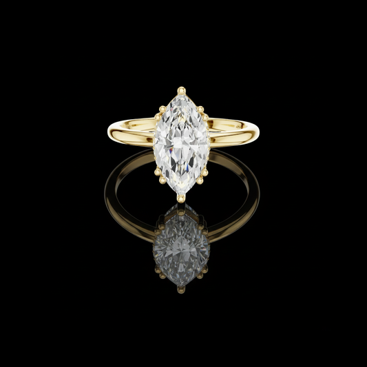 2.00 CT Elegant Marquise Solitaire with Hidden Moissanite Diamonds Minimalist Engagement Ring For Her