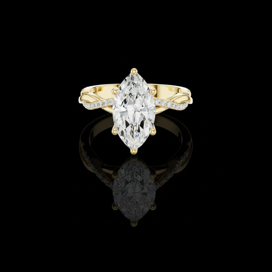 2.00 CT Exclusive Marquise Lab Grown Diamond Ring with Twisted Pave Accented Engagement Ring For Her