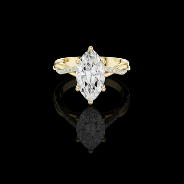 3.50 CT Exclusive Marquise Moissanite Diamond Ring with Twisted Pave Accented Engagement Ring For Her