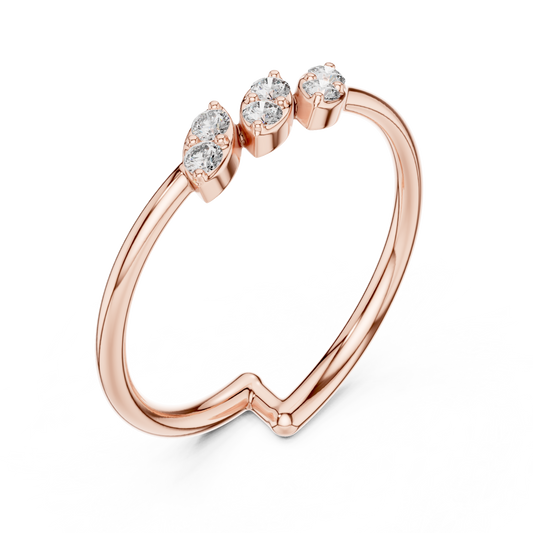 Nature Inspire Moissanite Minimal Ring For Women - view 3