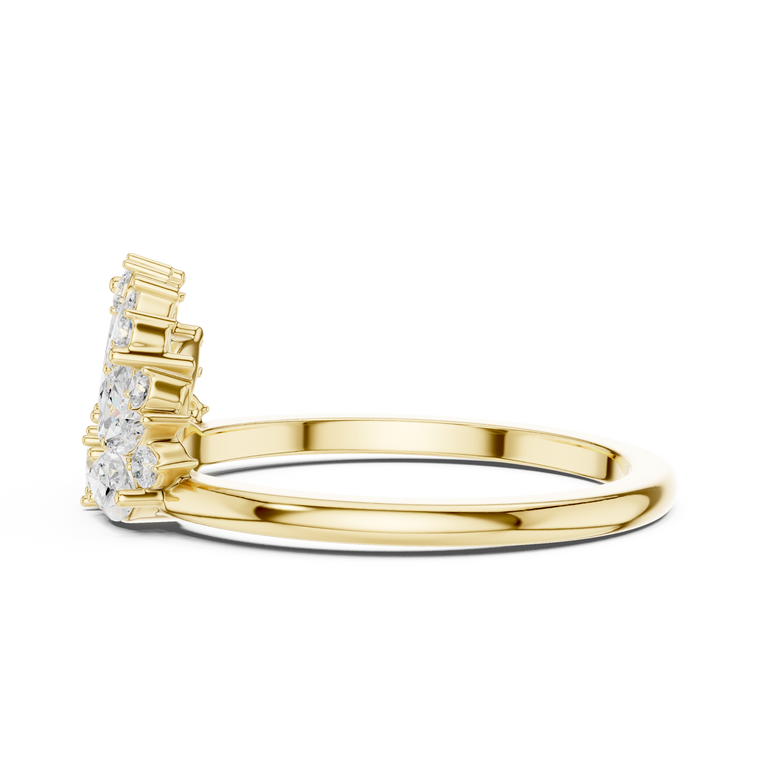 Marquise Lab Diamond Floral Cluster Cocktail Ring - view 2