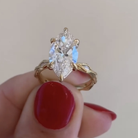 3.00 CT Stunning Marquise Cut Lab Grown Diamond Ring with Vintage Milgrain Accents