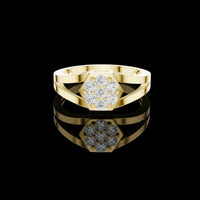 0.35 TCW Bold Modern Multi-Stone Men’s Hexagon Moissanite Diamond Cluster Statement Band