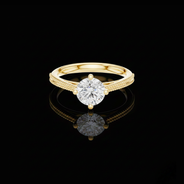 1.50 TCW Classic Round Brilliant Lab Grown Diamond Milgrain Solitaire Engagement Minimalist Luxury Ring for Her