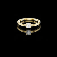 0.50 TCW Pure Aura Minimal Solitaire Moissanite Diamond Ring with Bezel Inspired Setting For Gift