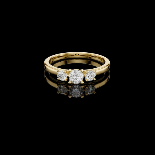 0.30 CT Timeless Union Three Moissanite Round Diamond Band with Brilliant Radiance