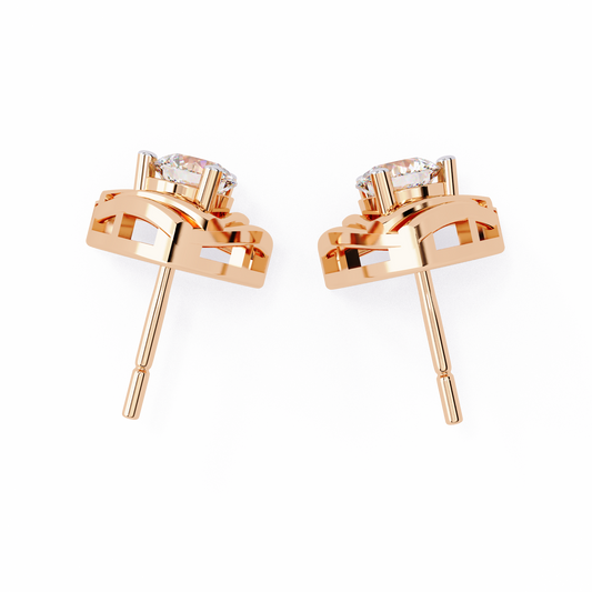 Triangle Studs with Cutout Swirl Detailing - view 4