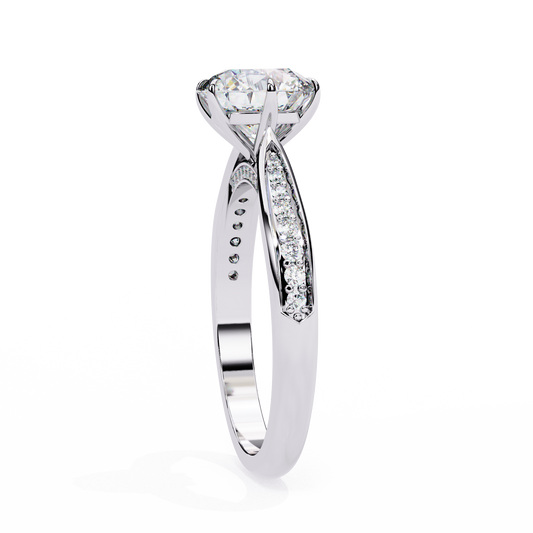 Brilliant Round Cut Lab Diamond Wedding Ring For Women - view 4
