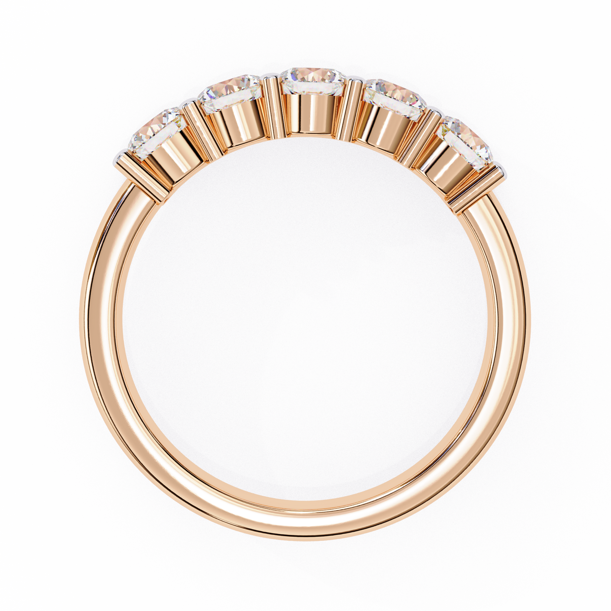 Rose gold ring with diamonds 