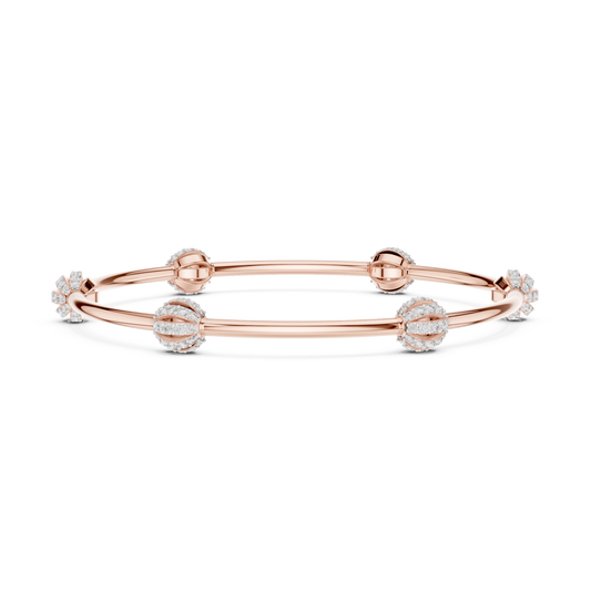 1.26 TCW Premium Luxury Lab Grown Bracelet with Pave Diamond Studded Orb Accents