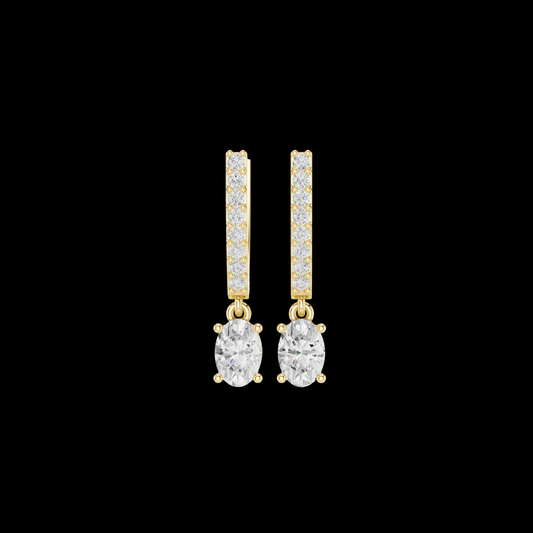 1.00 CT Timeless Moissanite Diamond Bar Drop Earrings with Oval Cut Sparkle