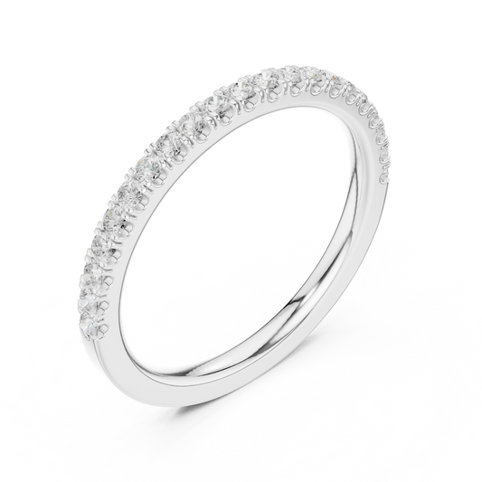Round Lab Diamond Half Eternity Delicate Band - view 4
