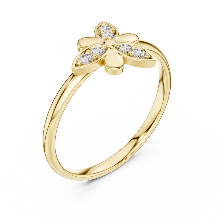 Round Lab Diamond Cluster Promise Ring - view 2