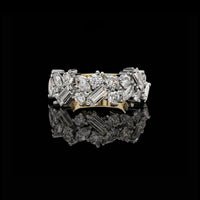 4.00 TCW Wearable Cluster Art Moissanite Mixed-Cut Diamond Band For Everlasting Love