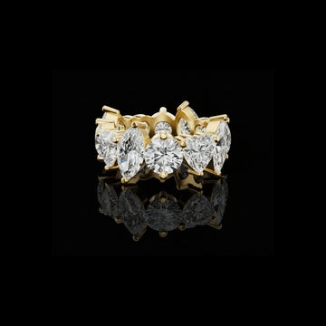 9.00 TCW Mixed Cut Moissanite Diamond Band with Alternating Stones in Sculpted Prong Setting For Bridal