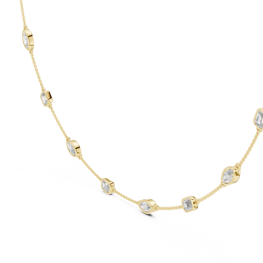 Marquise & Emerald Cut Bezel Necklace - view 2