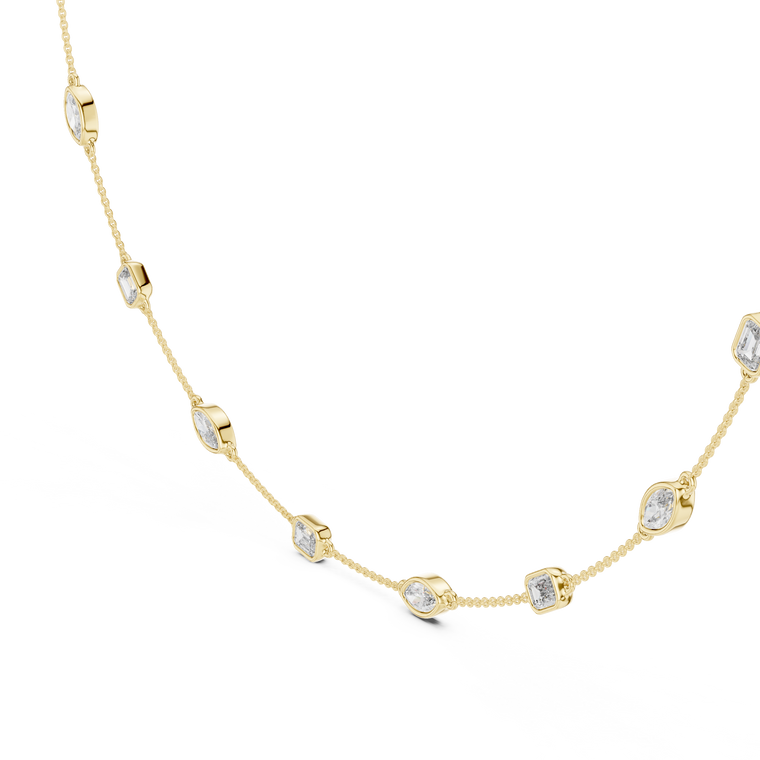 Marquise & Emerald Cut Bezel Necklace - view 2