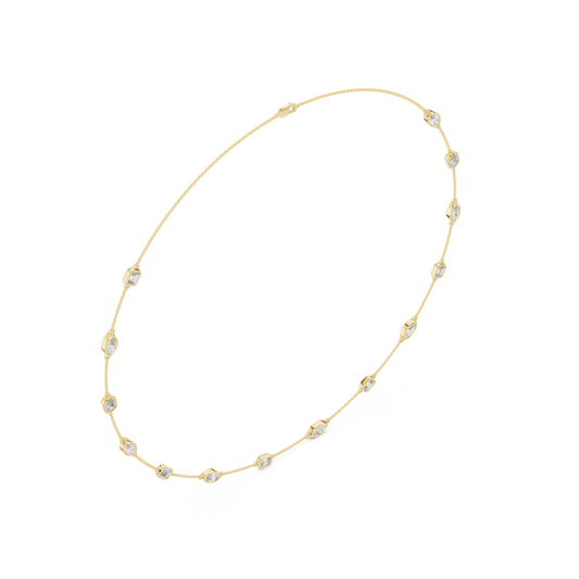 Marquise & Emerald Cut Bezel Necklace - view 3
