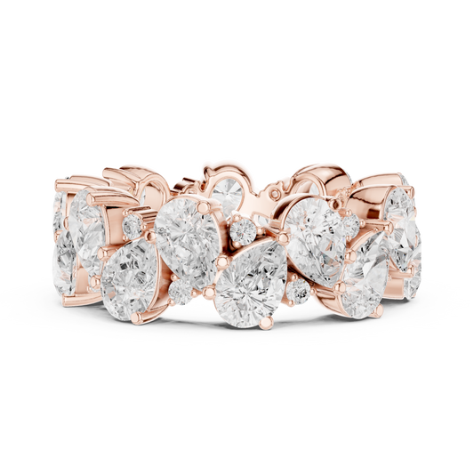 6.39 CT Bliss Eternity Band Featuring Alternating Pear Cut & Round Lab Diamonds in an Elegant Prong Setting
