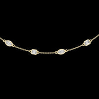 2.80 TCW Charming Lab Grown Mixed Cut Diamond Station Necklace Modern Minimalism with Sparkle