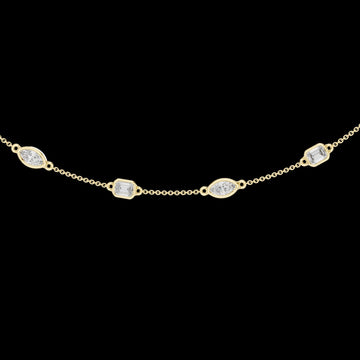 1.40 CT Charming Moissanite Mixed Cut Diamond Station Necklace Modern Minimalism with Sparkle