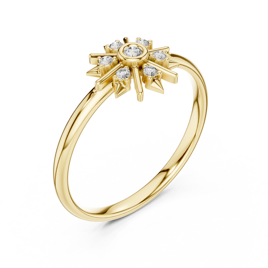 Round Cut Lab Diamond Ring With Brilliant Accents - view 4