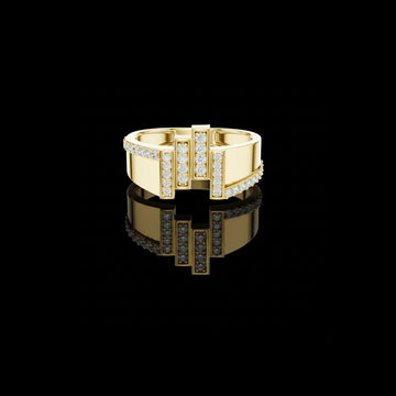 0.39 TCW Exclusive Round Moissanite Diamond with Multi Row Pave Detailing Premium Designer Statement Ring