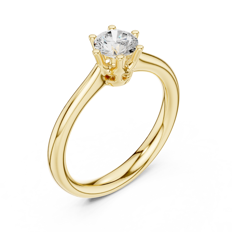 Round Cut Moissanite Delicate Solitaire Engagement Ring - view 2