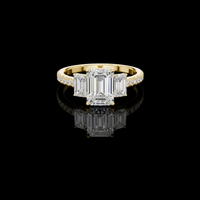 3.00 CT Luxurious Emerald Cut Three Stone With Side Round Lab Grown Diamond Engagement Ring