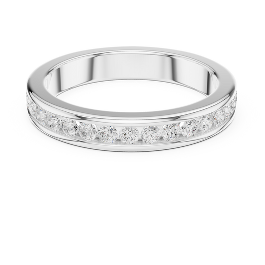 Round Moissanite Channel Set Wedding Band - view 3