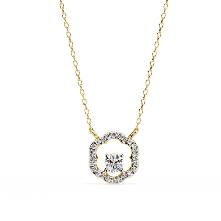 Flower Shape Halo Pendant - view 2