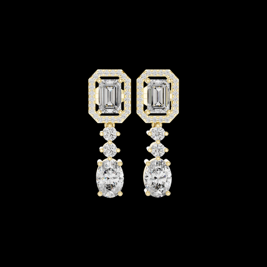 1.41 CT Exquisite Art Deco Inspired Moissanite Diamond Drop Earrings with Cascading Brilliance