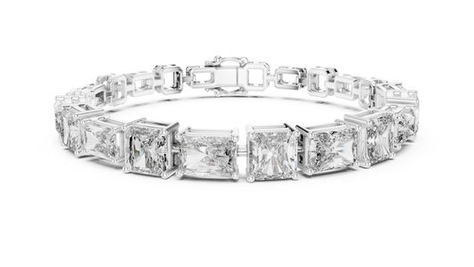 13.44 TCW Radiant and Emerald Cut Moissanite Tennis Bracelet - view 3