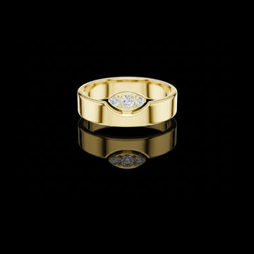 0.11 CT Latest Moissanite Oval Cut Men’s Modern Minimal Statement Band