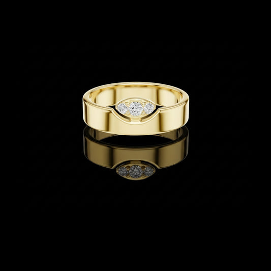 0.11 CT Latest Moissanite Oval Cut Men’s Modern Minimal Statement Band