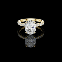 3.50 CT Elegant Oval Moissanite Diamond with Pave Accented Ring Luxury Proposal Jewelry For Women