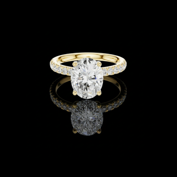 3.50 CT Elegant Oval Lab Grown Diamond with Pave Accented Ring Luxury Proposal Jewelry For Women
