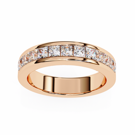 Princess Cut Channel Set Lab Diamond Eternity Wedding Band - view 3