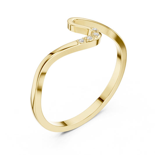 Curved Wave Moissanite Wedding Band - view 4