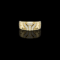 0.17 TCW Modern Round Lab Grown Diamond with Architectural Cutout Design Luxury Wedding & Fashion Ring