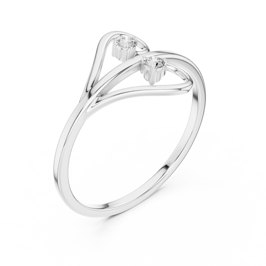 Open Heart Two Lab Diamond Bypass Engagement Ring - view 4